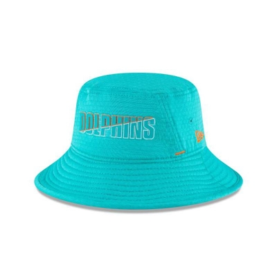 Miami Dolphins Gorra | New Era NFL Official Summer Sideline Stretch Bucket Hat Mexico - Azules